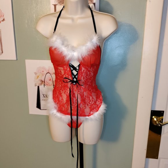 Avidlove Other - Christmas Lingerie Lace Chemise With G String